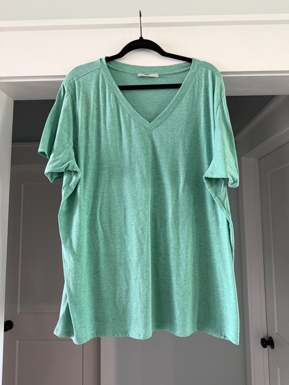 Zenana Outfitters Mint Green V-Neck Short Sleeve Top